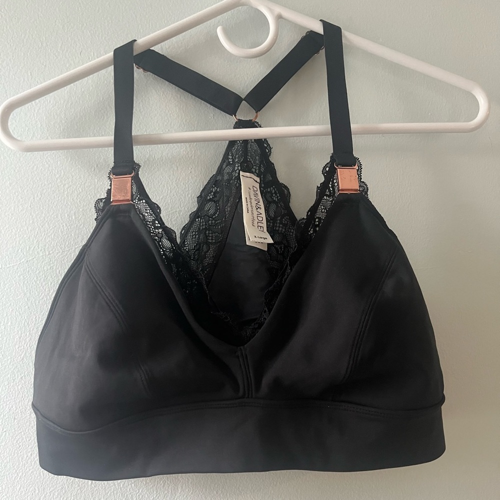 Davin & Adley black Ella Maternity, Nursing & Pumping Bralette size X-large